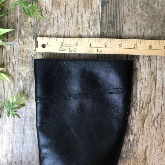 ANN TAYLOR black leather tall boot chunky heel - Picture 6 of 8